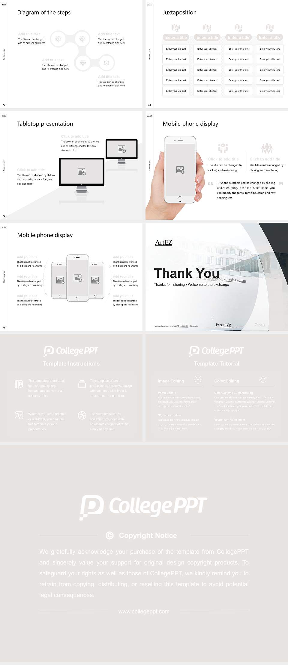 ArtEZ University of the Arts Competition/Entrepreneurship Contest PPT Template4:3 ratio PPT effect preview image9