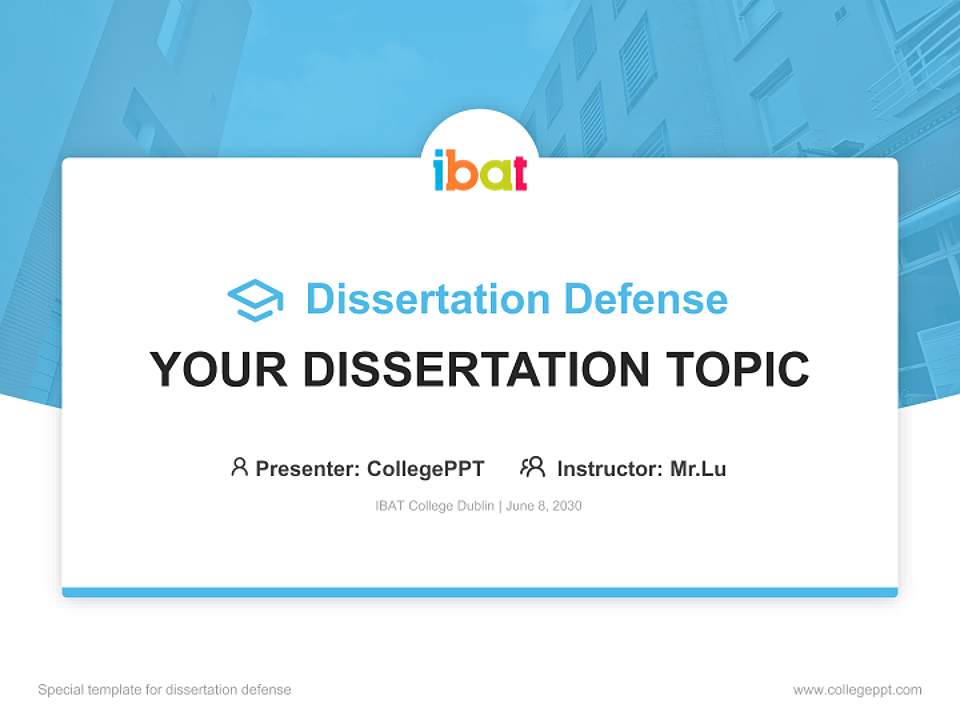 IBAT College Dublin Graduation Thesis Defense PPT Template4:3 ratio PPT effect preview image7