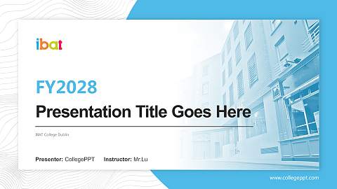 IBAT College Dublin Academic Presentation/Research Findings Report PPT Template