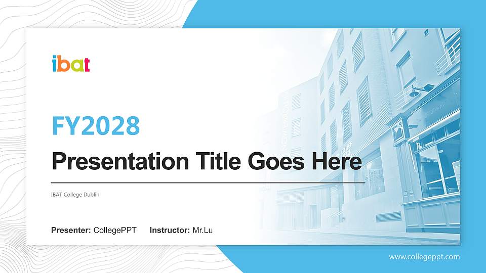 IBAT College Dublin Academic Presentation/Research Findings Report PPT Template16:9 ratio PPT effect preview image