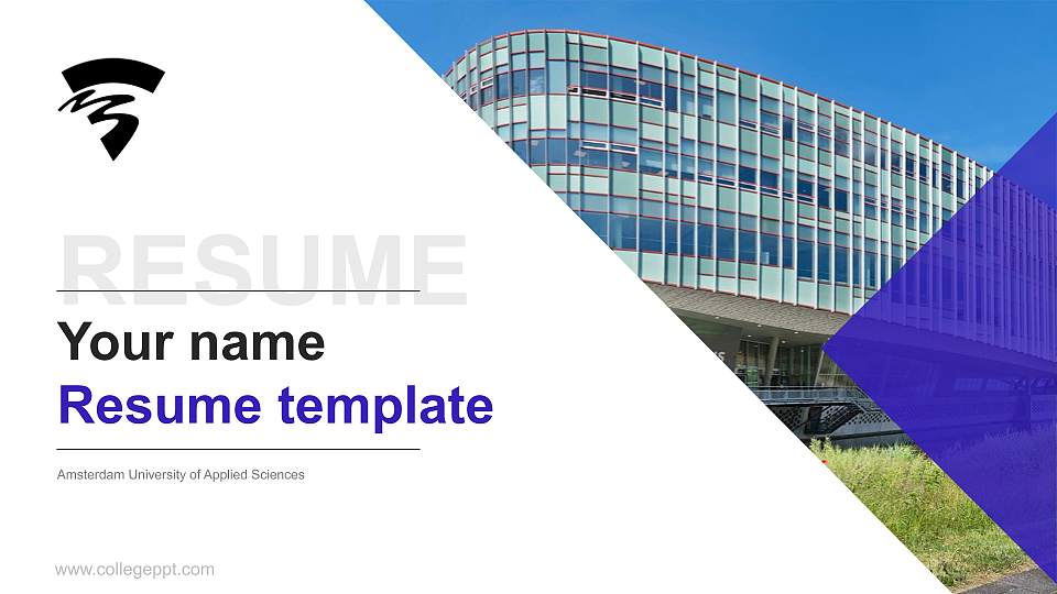 Amsterdam University of Applied Sciences Resume PPT Template16:9 ratio PPT effect preview image