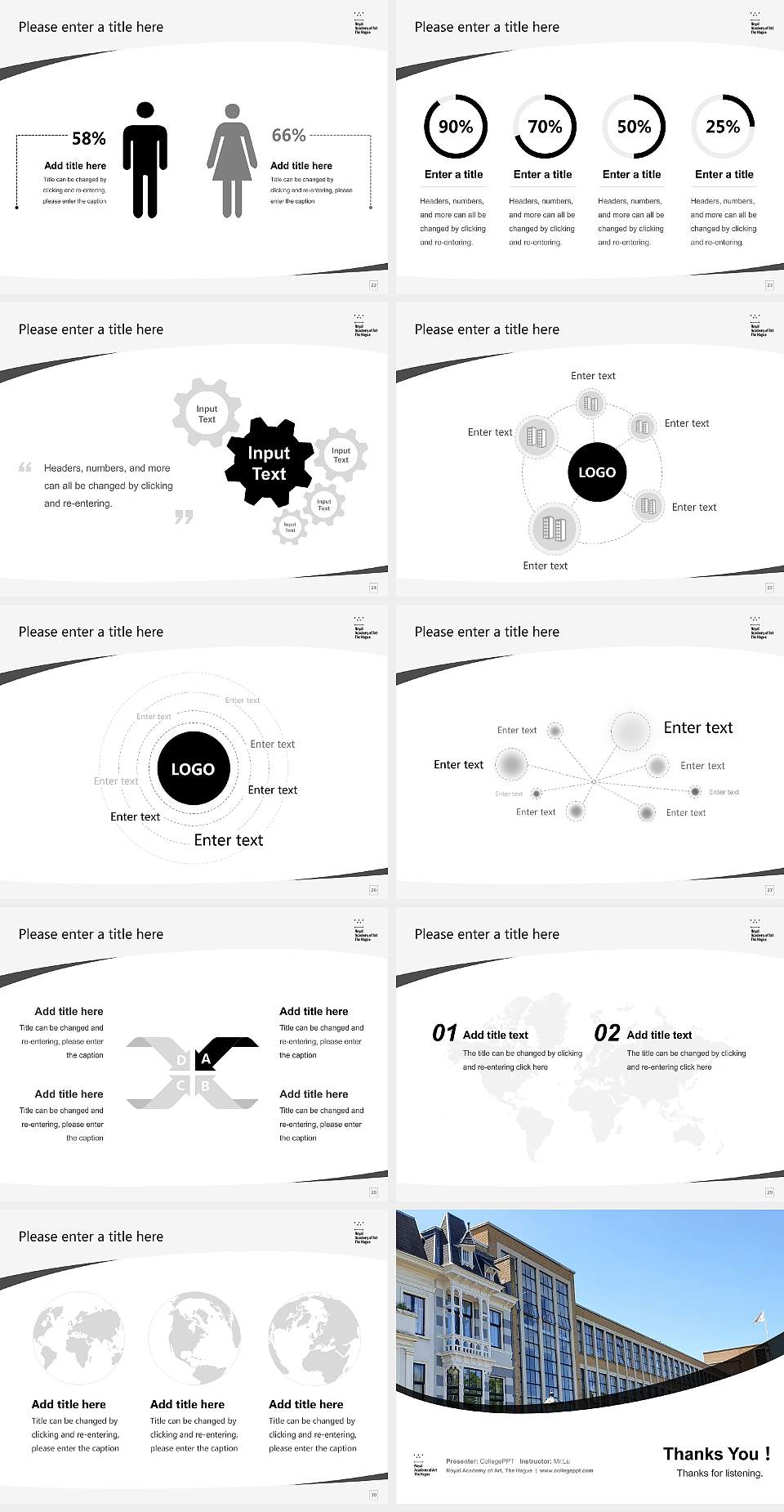 Royal Academy of Art, The Hague Course/Courseware Creation PPT Template4:3 ratio PPT effect preview image4