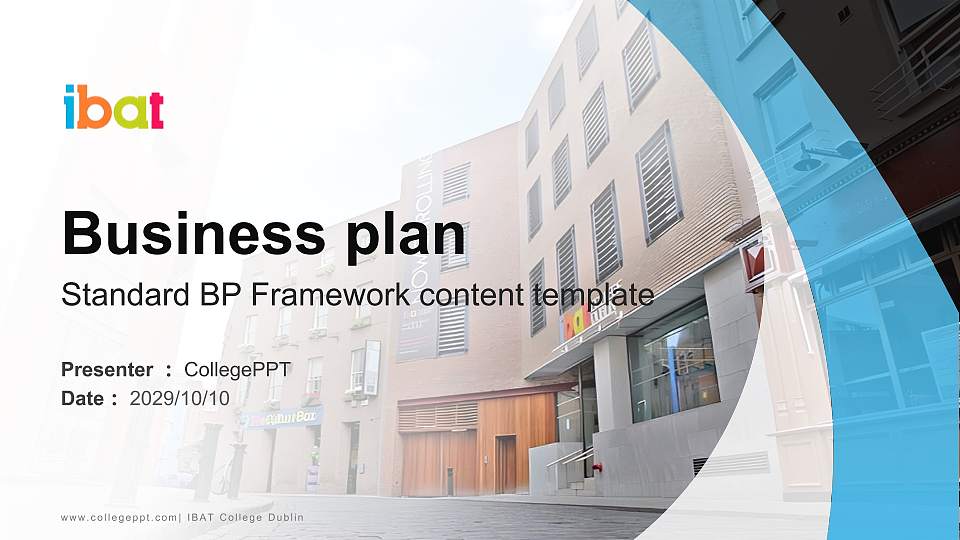 IBAT College Dublin Competition/Entrepreneurship Contest PPT Template16:9 ratio PPT effect preview image