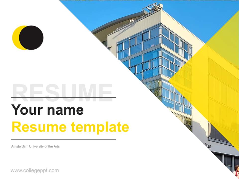 Amsterdam University of the Arts Resume PPT Template4:3 ratio PPT effect preview image5