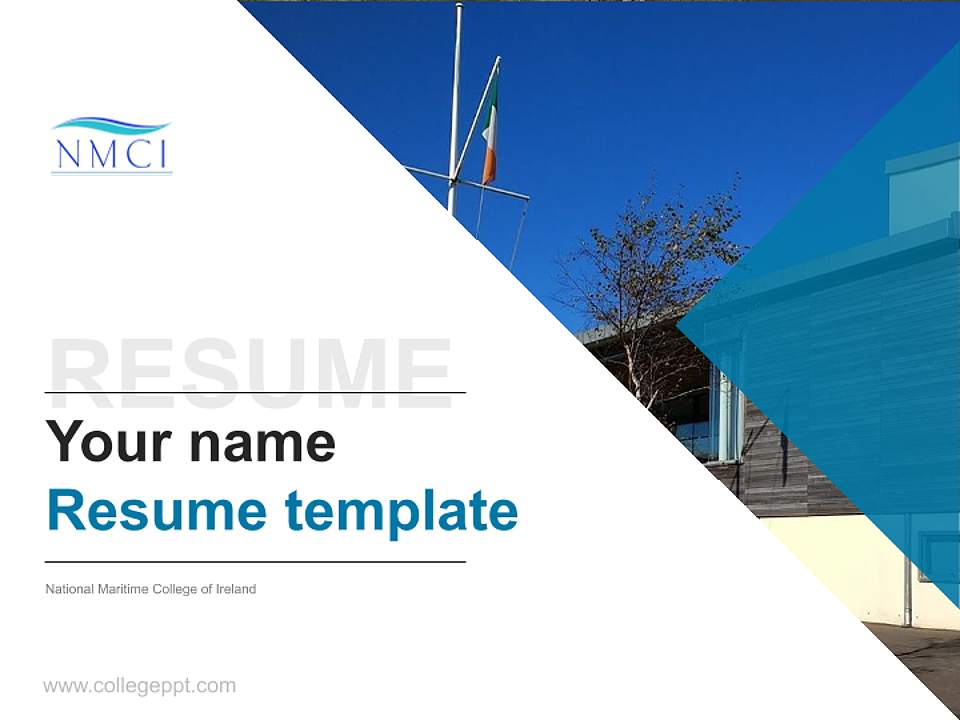 National Maritime College of Ireland Resume PPT Template4:3 ratio PPT effect preview image5