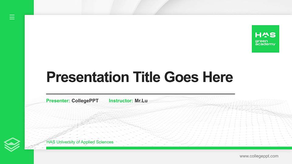 HAS University of Applied Sciences Thesis Proposal/Graduation Defense PPT Template16:9 ratio PPT effect preview image