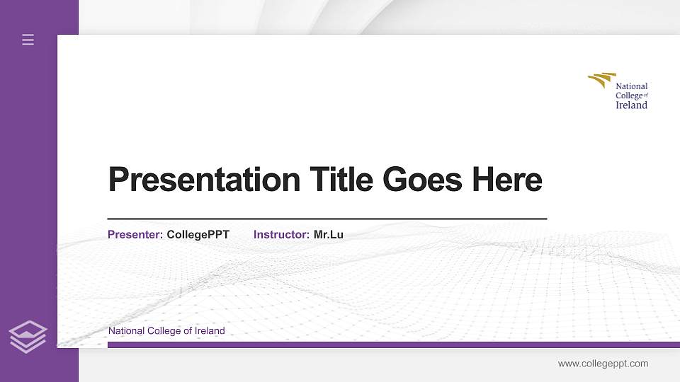 National College of Ireland Thesis Proposal/Graduation Defense PPT Template16:9 ratio PPT effect preview image