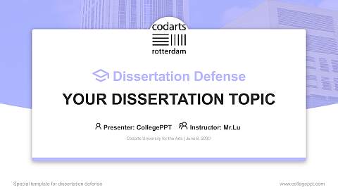 Codarts University for the Arts Graduation Thesis Defense PPT Template