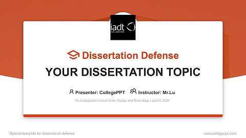 Dun Laoghaire Institute of Art, Design and Technology Graduation Thesis Defense PPT Template