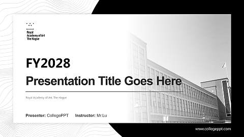 Royal Academy of Art, The Hague Academic Presentation/Research Findings Report PPT Template