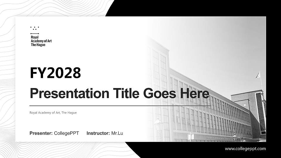 Royal Academy of Art, The Hague Academic Presentation/Research Findings Report PPT Template16:9 ratio PPT effect preview image