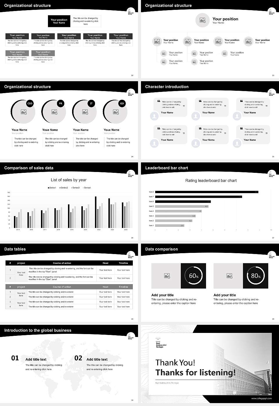 Royal Academy of Art, The Hague Academic Presentation/Research Findings Report PPT Template16:9 ratio PPT effect preview image4