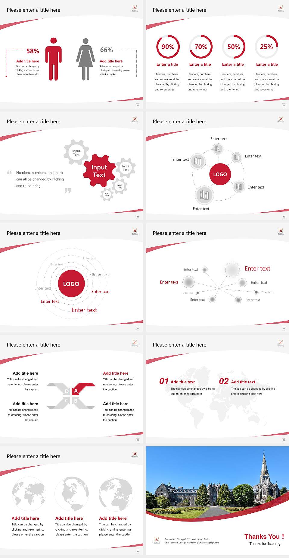 Saint Patrick’s College, Maynooth Course/Courseware Creation PPT Template4:3 ratio PPT effect preview image4