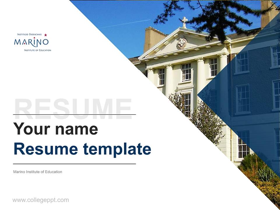 Marino Institute of Education Resume PPT Template4:3 ratio PPT effect preview image5