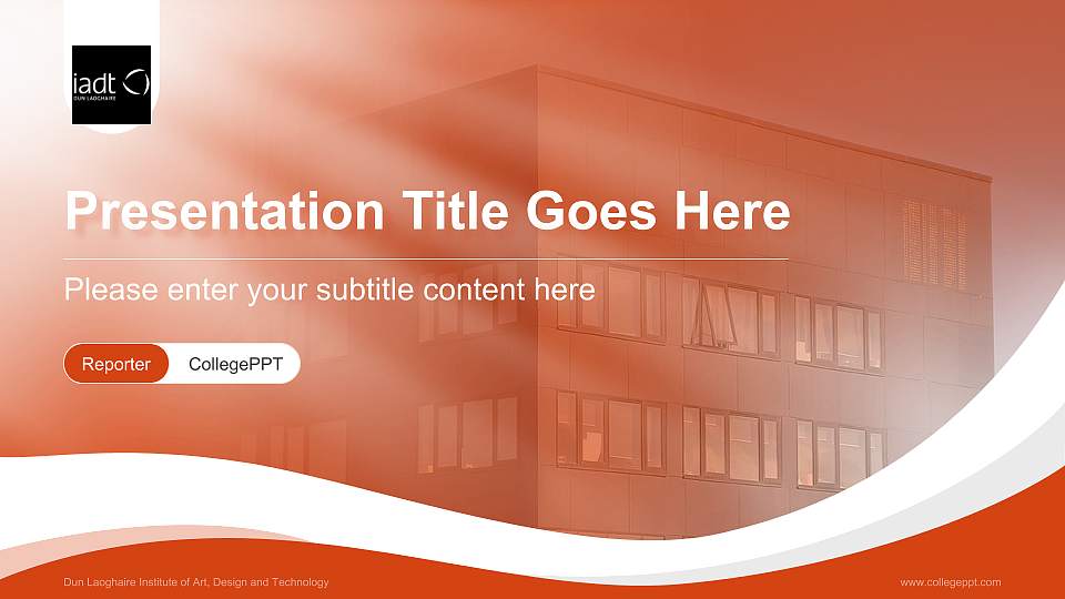 Dun Laoghaire Institute of Art, Design and Technology Lecture Sharing and Networking Event PPT Template16:9 ratio PPT effect preview image