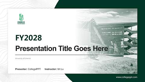 University of Limerick Academic Presentation/Research Findings Report PPT Template