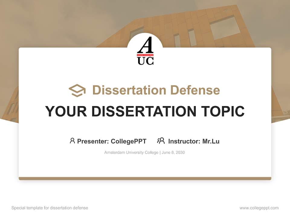 Amsterdam University College Graduation Thesis Defense PPT Template4:3 ratio PPT effect preview image7