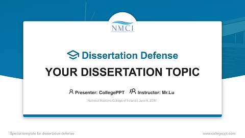 National Maritime College of Ireland Graduation Thesis Defense PPT Template