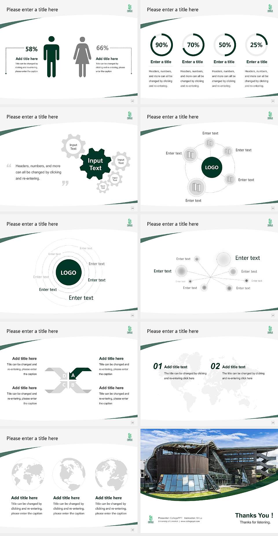 University of Limerick Course/Courseware Creation PPT Template4:3 ratio PPT effect preview image4