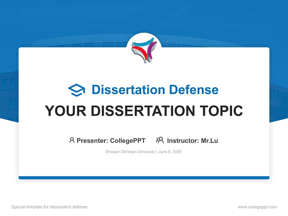 Driestar Christian University Graduation Thesis Defense PPT Template4:3 ratio PPT effect preview image7