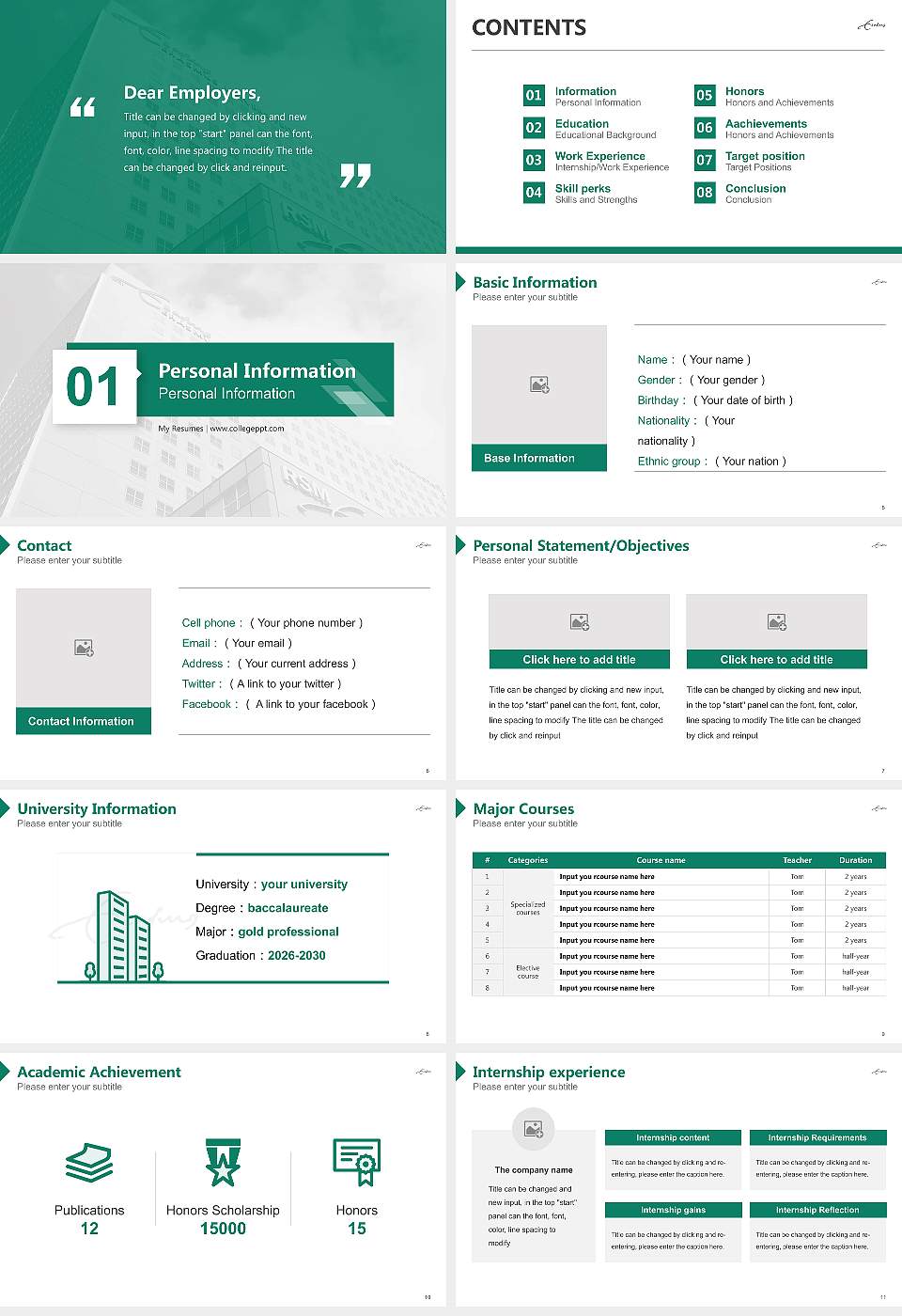 Erasmus University Rotterdam Resume PPT Template16:9 ratio PPT effect preview image2
