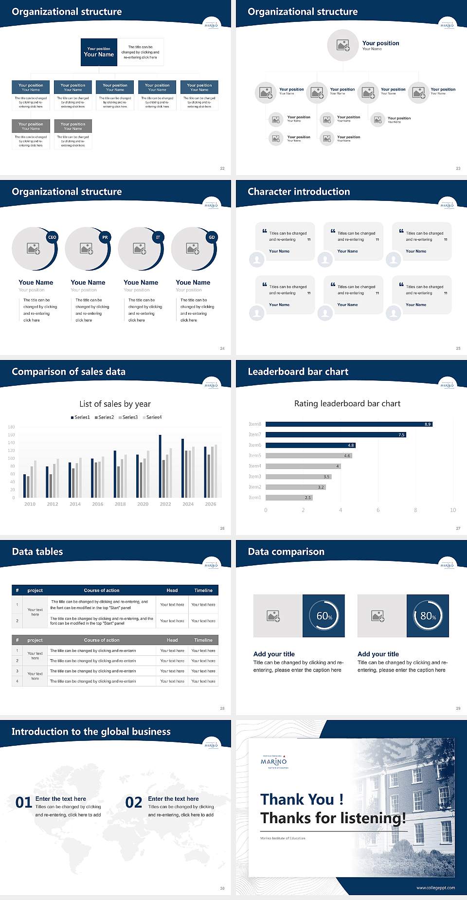 Marino Institute of Education Academic Presentation/Research Findings Report PPT Template4:3 ratio PPT effect preview image4