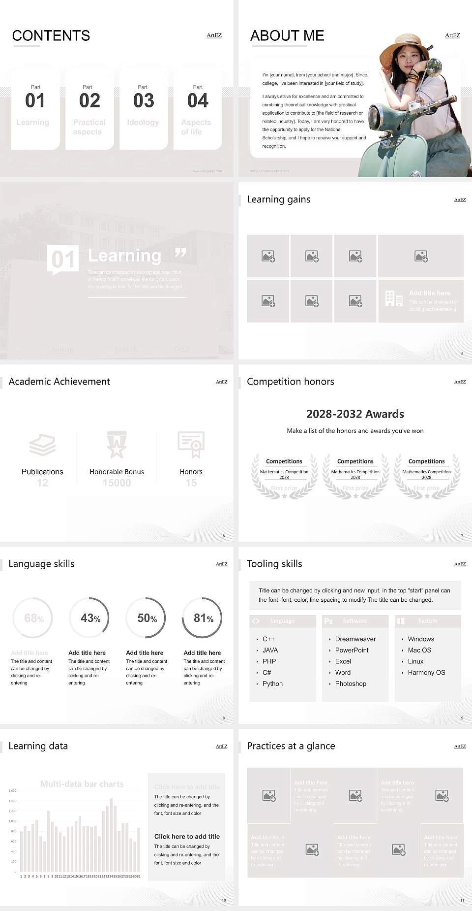 ArtEZ University of the Arts National Scholarship Defense PPT Template4:3 ratio PPT effect preview image2