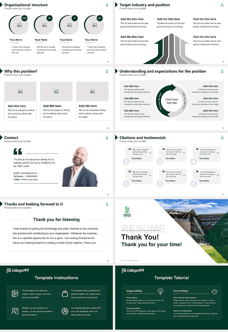 University of Limerick Resume PPT Template16:9 ratio PPT effect preview image4