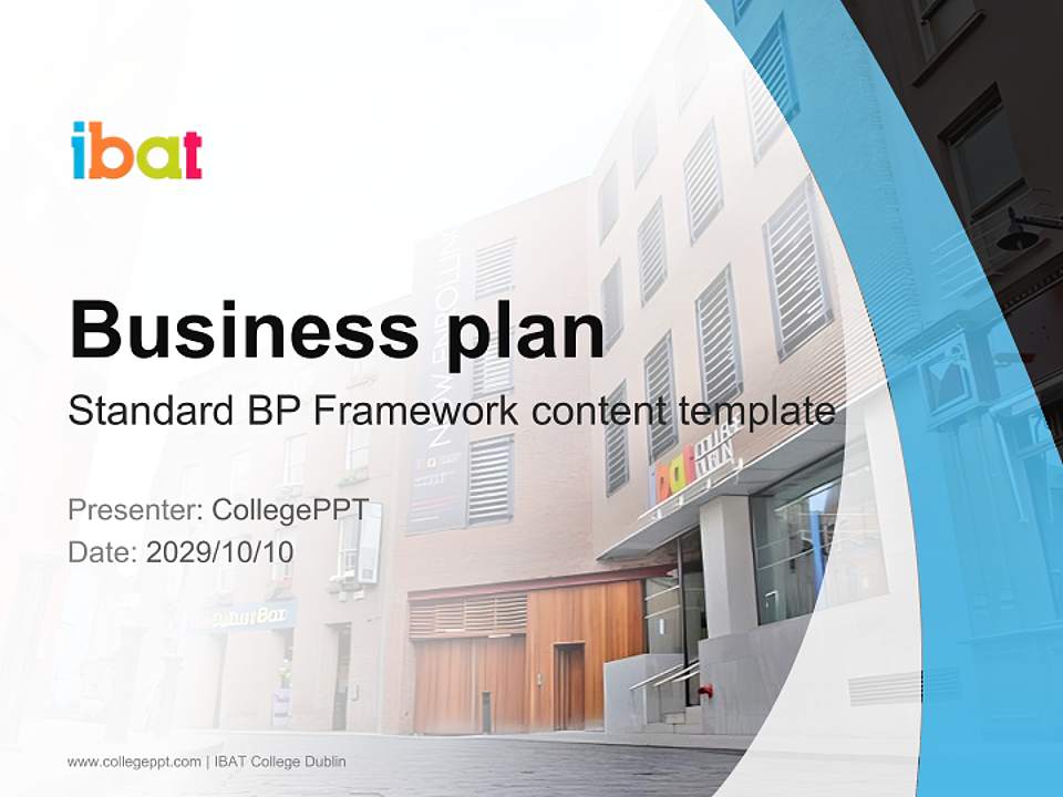 IBAT College Dublin Competition/Entrepreneurship Contest PPT Template4:3 ratio PPT effect preview image9