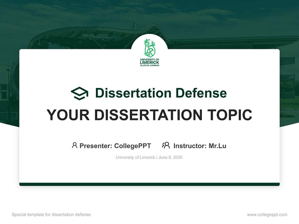 University of Limerick Graduation Thesis Defense PPT Template4:3 ratio PPT effect preview image7