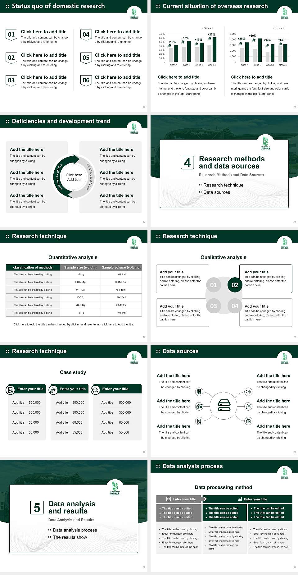 University of Limerick Graduation Thesis Defense PPT Template4:3 ratio PPT effect preview image4