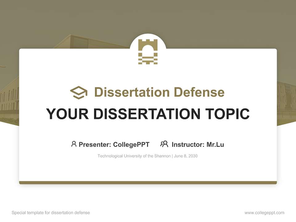 Technological University of the Shannon Graduation Thesis Defense PPT Template4:3 ratio PPT effect preview image7