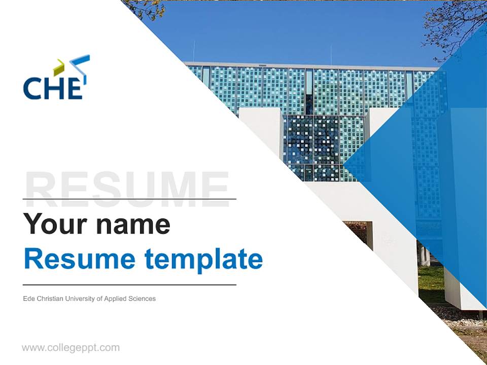 Ede Christian University of Applied Sciences Resume PPT Template4:3 ratio PPT effect preview image5