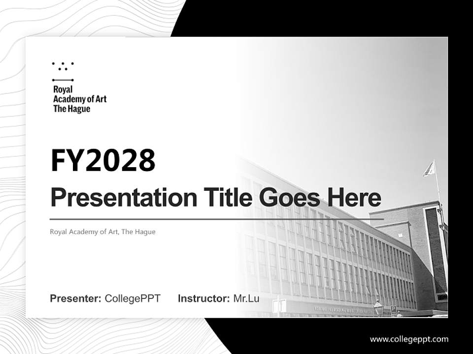Royal Academy of Art, The Hague Academic Presentation/Research Findings Report PPT Template4:3 ratio PPT effect preview image1