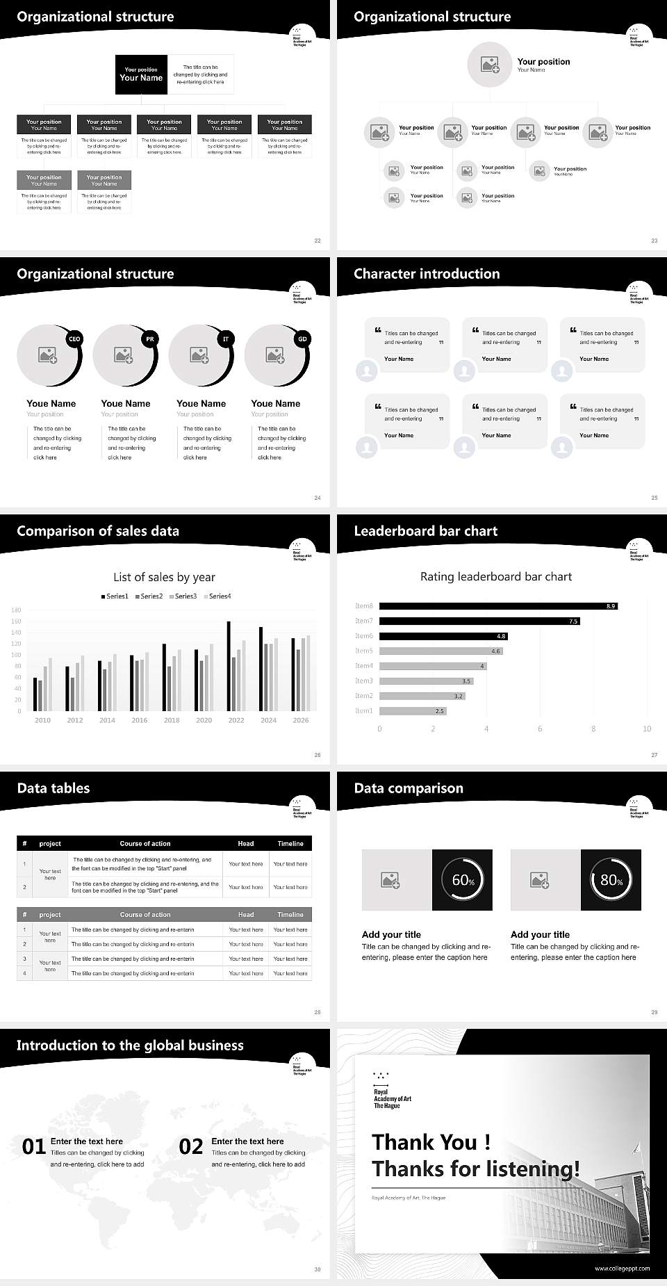 Royal Academy of Art, The Hague Academic Presentation/Research Findings Report PPT Template4:3 ratio PPT effect preview image4