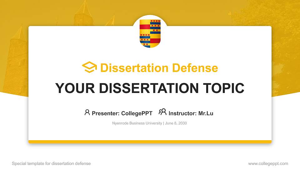 Nyenrode Business University Graduation Thesis Defense PPT Template16:9 ratio PPT effect preview image