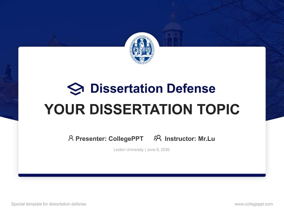 Leiden University Graduation Thesis Defense PPT Template4:3 ratio PPT effect preview image7