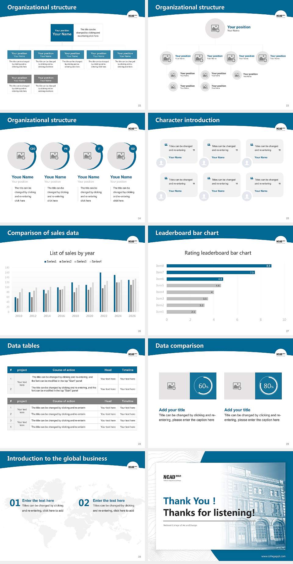 National College of Art and Design Academic Presentation/Research Findings Report PPT Template4:3 ratio PPT effect preview image4