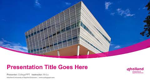 Inholland University of Applied Sciences Course/Courseware Creation PPT Template