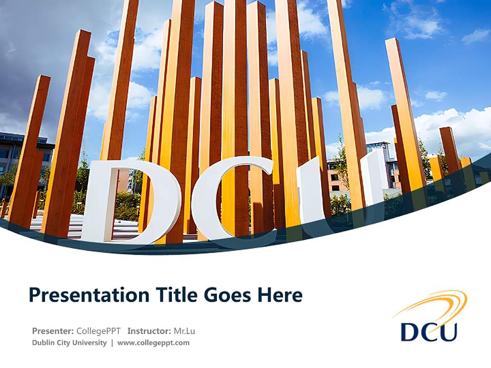 Dublin City University Course/Courseware Creation PPT Template4:3 ratio PPT effect preview image5