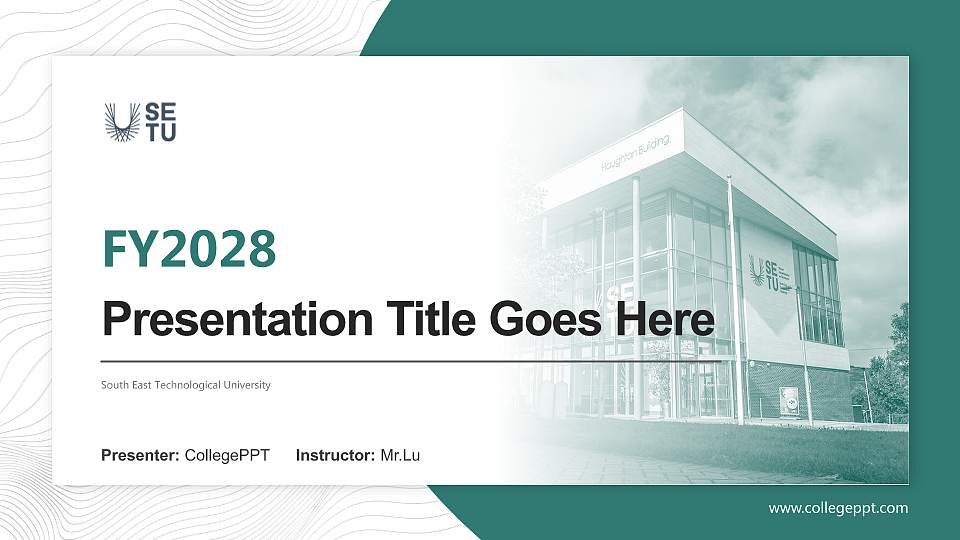 South East Technological University Academic Presentation/Research Findings Report PPT Template16:9 ratio PPT effect preview image