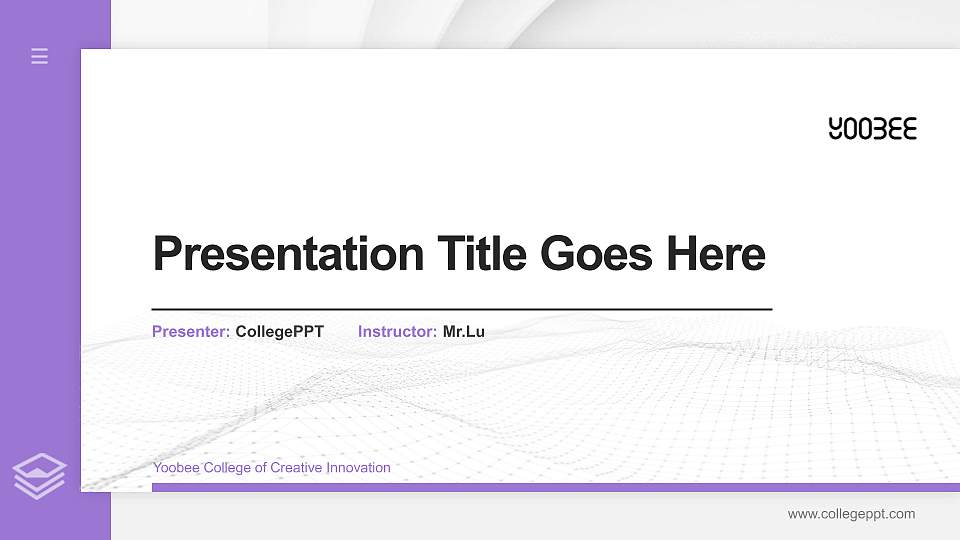 Yoobee College of Creative Innovation Thesis Proposal/Graduation Defense PPT Template16:9 ratio PPT effect preview image