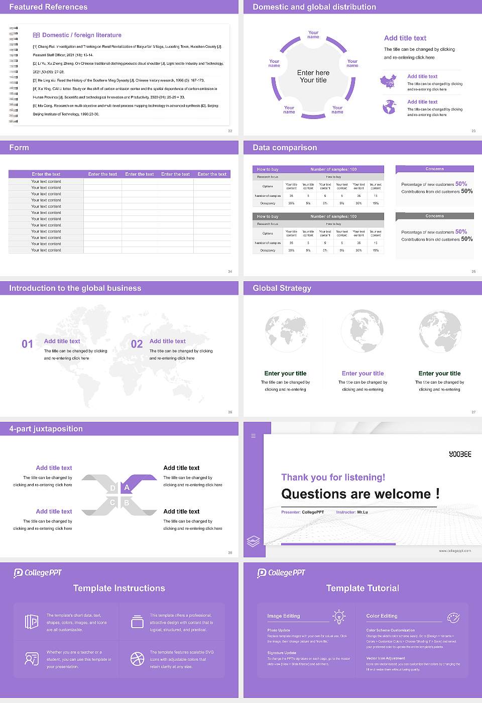 Yoobee College of Creative Innovation Thesis Proposal/Graduation Defense PPT Template16:9 ratio PPT effect preview image4