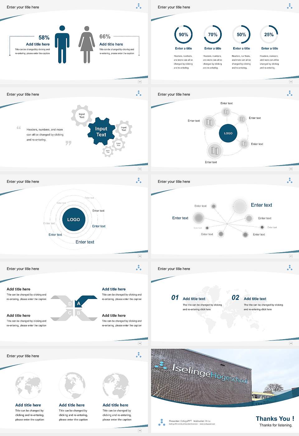 Iselinge University of Applied Sciences Course/Courseware Creation PPT Template16:9 ratio PPT effect preview image4