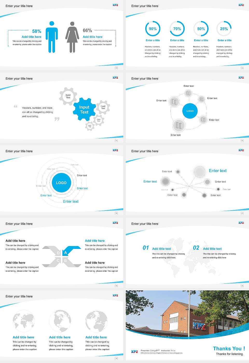 KPZ Catholic University of Applied Sciences Course/Courseware Creation PPT Template16:9 ratio PPT effect preview image4