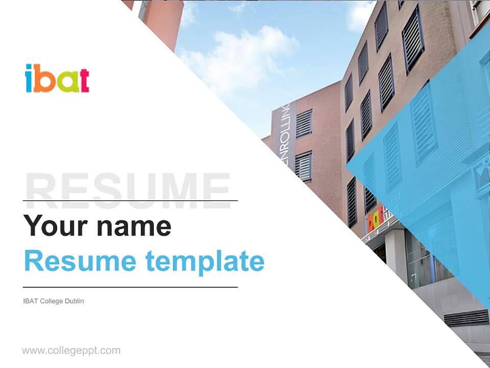 IBAT College Dublin Resume PPT Template4:3 ratio PPT effect preview image5