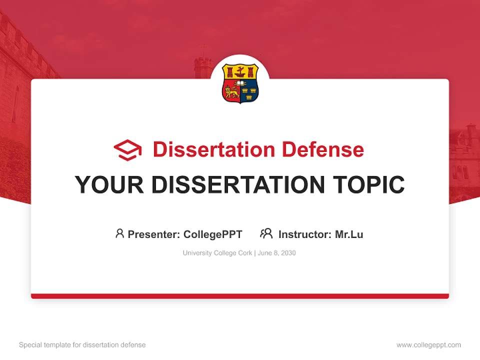 University College Cork Graduation Thesis Defense PPT Template4:3 ratio PPT effect preview image7