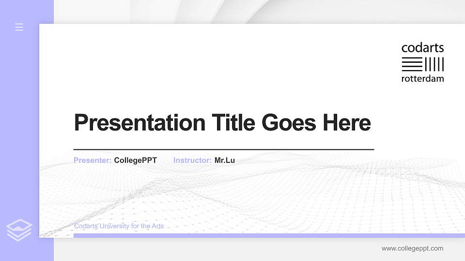 Codarts University for the Arts Thesis Proposal/Graduation Defense PPT Template16:9 ratio PPT effect preview image