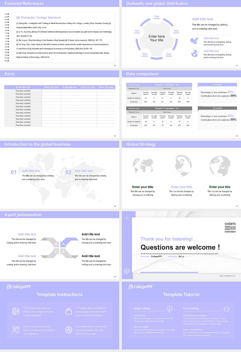 Codarts University for the Arts Thesis Proposal/Graduation Defense PPT Template16:9 ratio PPT effect preview image4