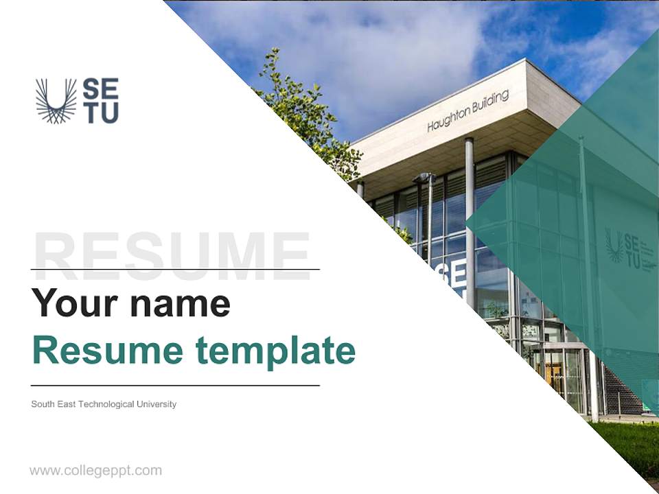 South East Technological University Resume PPT Template4:3 ratio PPT effect preview image5